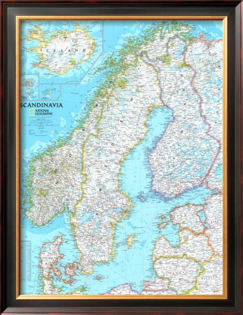 Map of Scandinavia Framed Artwork Print Wall Artwork - 24x31 photo relating to Scandinavia Map Printable named Map of Scandinavia Framed Artwork Print Wall Artwork - 24x31
